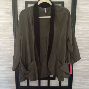 NWT Xhilaration olive green and black lightweight Rayon jacket size XXL